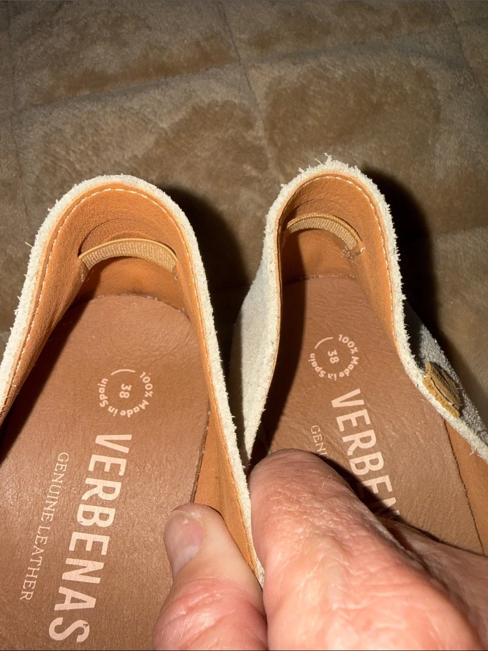 VERBENAS Tan Suede Espadrille Wedge for Women